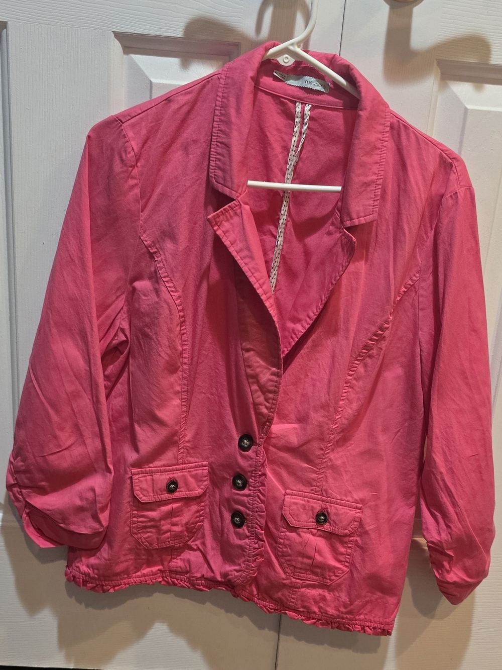 Maurices Women's Size XL Pink Lightweight Button Front Long Sleeve Blazer
